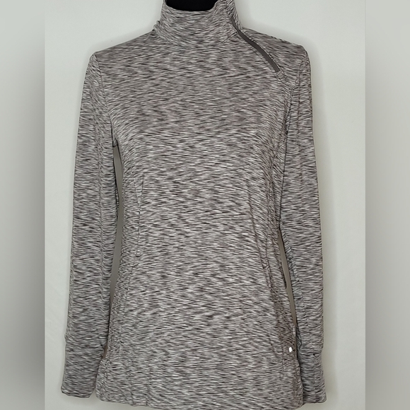 Marika Athletic Performance Heathered Gray Mock Neck Pullover - Size M - Picture 1 of 7
